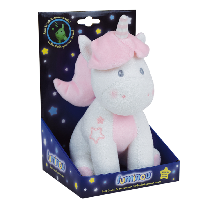  - luminou - peluche luminescente licorne 25 cm 